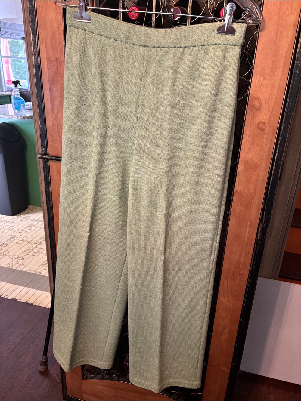 St. John Lime Green Wide-Leg Trousers